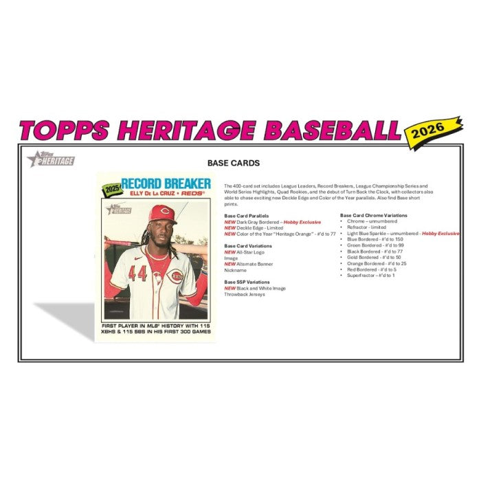 2026 Topps Heritage Baseball 8-Pack Blaster 40-Box Case