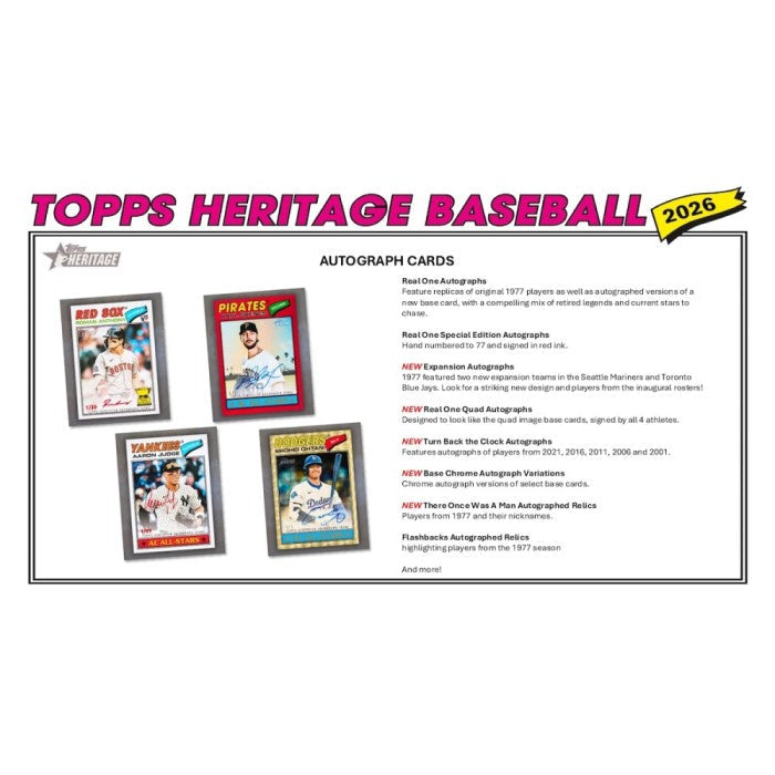 2026 Topps Heritage Baseball 8-Pack Blaster 40-Box Case