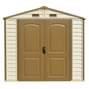 DuraMax 8ft x 5.5ft Storeall Vinyl Shed with Foundation Kit and window