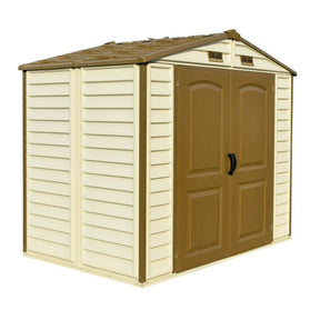 DuraMax 8ft x 5.5ft Storeall Vinyl Shed with Foundation Kit and window