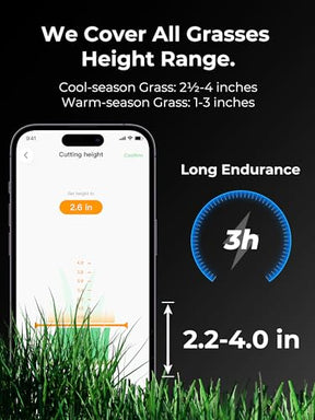 LUBA 2 AWD 10000H Robot Lawn Mower, Perimeter Wire Free Vision Robotic Lawnmower for 2.5 Acres Lawn, Cut Height 2.2"-4.0", 80% Slope, APP Control Compatible with Alexa, All-Wheel Drive, Anti-Theft