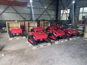 FALE-JU Remote Control Crawler Mower 60° Slope Capability Gas Electric Self-Charging Hybrid (Cutting Width 55CM, Crawler, 7.5HP), red-black
