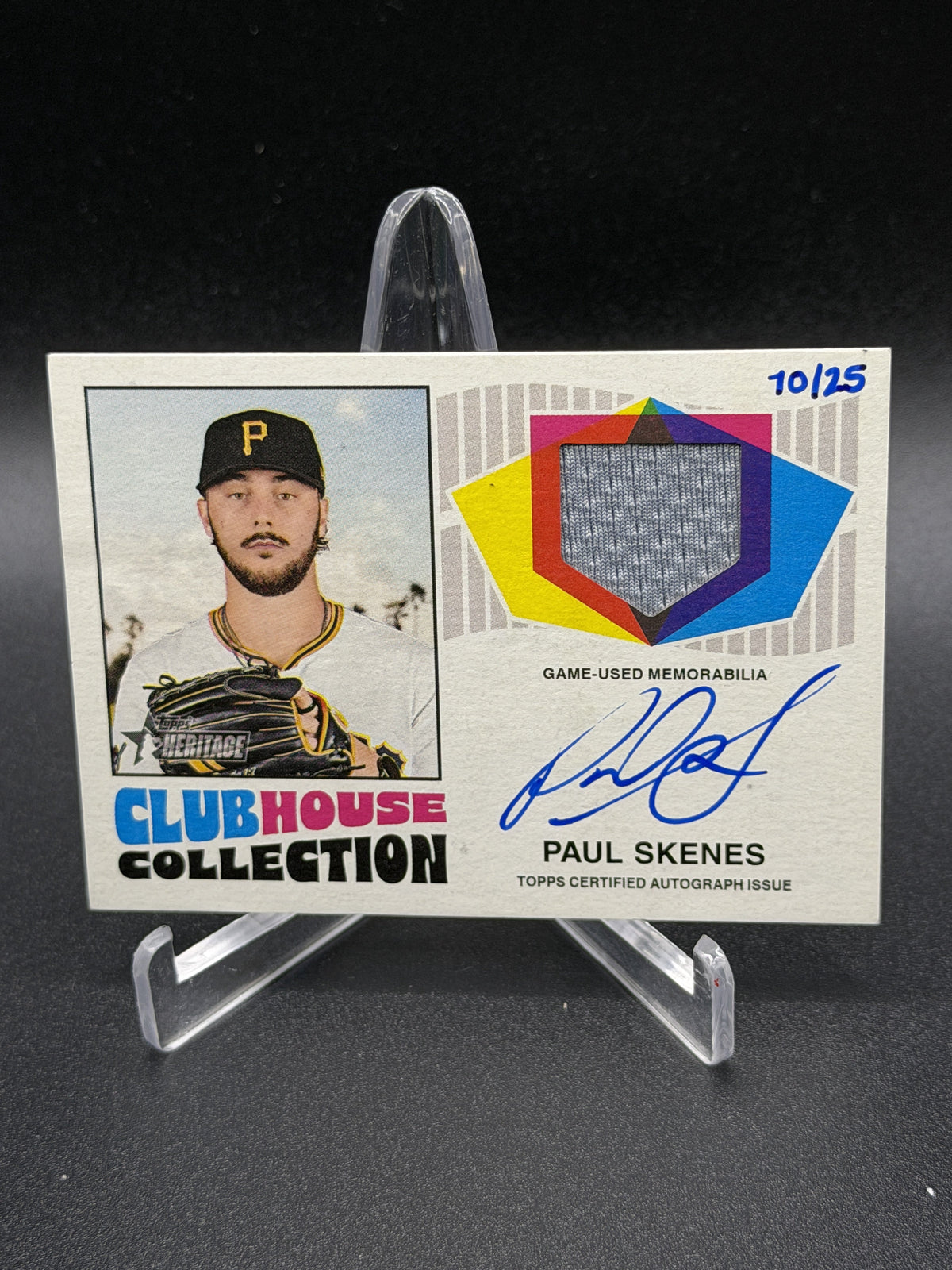2026 Topps Heritage Paul Skenes Clubhouse Collection Auto Game Used Relic /25