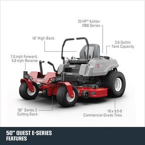 Exmark Quest E-Series Zero-Turn Mower with 22-HP Kohler® Engine, 50-in. Deck QZE725GKC50200