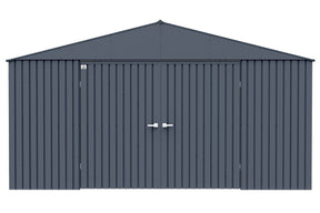 Arrow Shed Elite 14′ x 16′ Outdoor Lockable Gable Roof Steel Storage Shed Building, Anthracite
