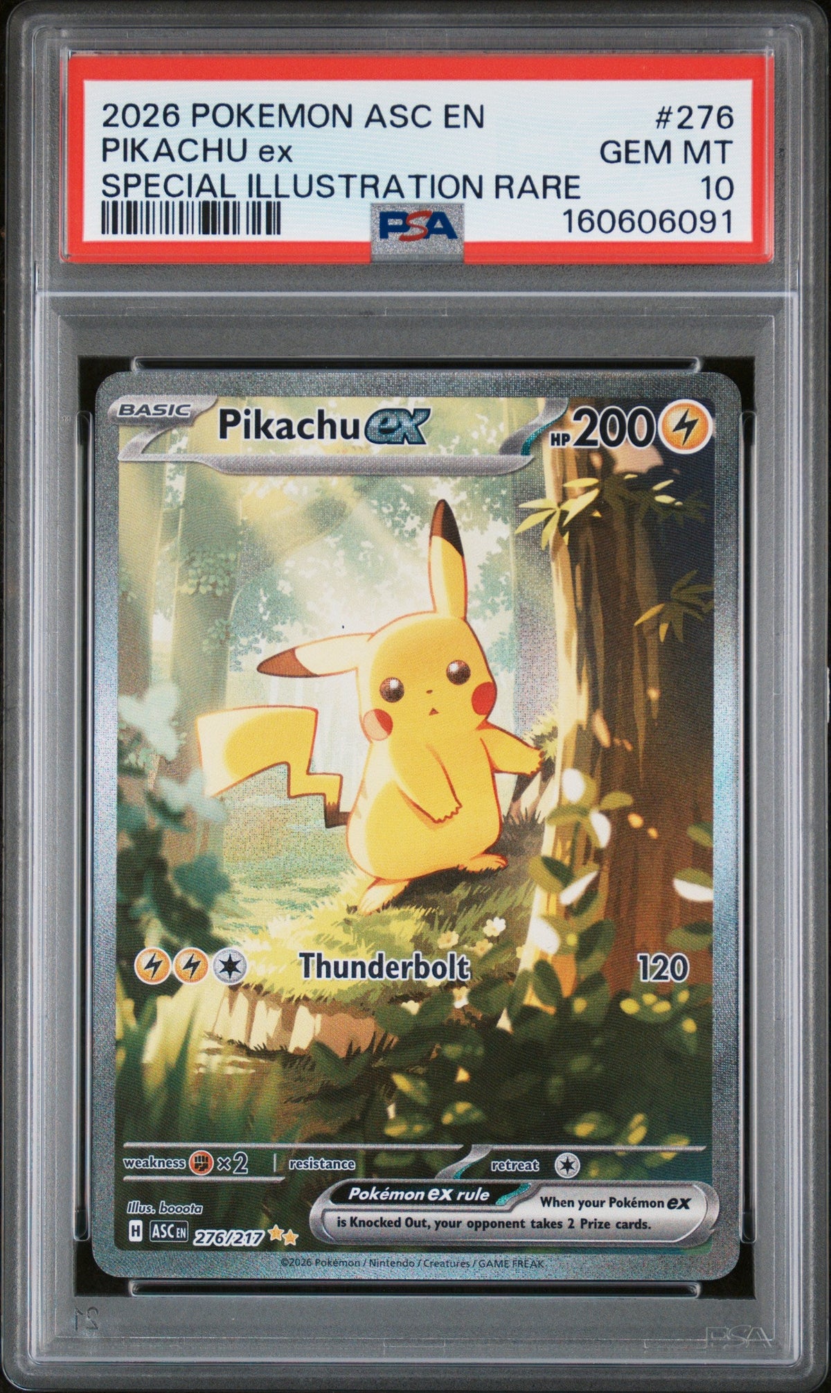 2026 Pokemon Ascended Heroes #276 Pikachu Ex Special Illustration Rare PSA 10