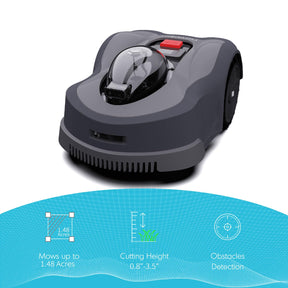 NOVABOT N2000 Robot Lawn Mower Perimeter Wire Free RTK+TOF+Vision Robotic Lawn Mower for 1.50 Acres Cut Height 0.8"-3.5" Adjustable APP Control AI-Assisted Mapping Virtual Boundaries Multi-Zone