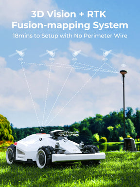 LUBA 2 AWD 10000 Robot Lawn Mower, Perimeter Wire Free Robotic Lawnmower for 2.5 Acres Lawn 80% Slope, Cut Height 1.0"-2.7", APP Control, Compatible with Alexa, All-Wheel Drive, Multi-Zone Management