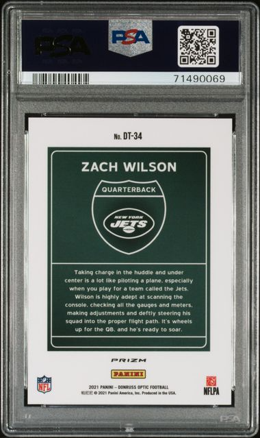 2021 Donruss Optic Football - Zach Wilson #DT34 - Downtown Case Hit - PSA 10