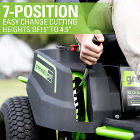 Greenworks PRO 80V 42” Electric Zero Turn Lawn Mower, Includes (6) 5.0Ah Batteries and (3) Dual Port Turbo Chargers
