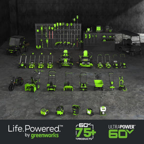 Greenworks 60V 42” Cordless Electric CrossoverT Riding Mower, (4) 8.0Ah Batteries and (2) Dual Port Turbo Chargers
