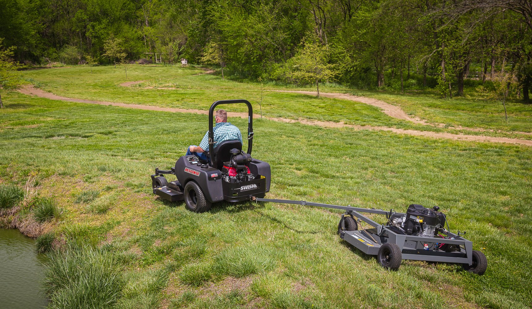 Swisher FC14566CPKA FC14566CPKA-Swisher 14.5HP 12V Kawasaki 66" Commercial Pro Trail Mower Trailmower, Gray