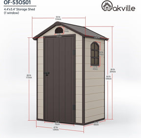 Outdoor Storage Shed 4X3 Ft, Resin Sheds & Outdoor Storage, Patio Furniture Shed with Lockable Door, Outdoor Sheds Garden Tools, Bikes, BBQ Grills, Pool Accessories for Backyard, Patio