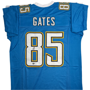 Antonio Gates Autographed Signed San Diego Blue Football Jersey (Beckett)
