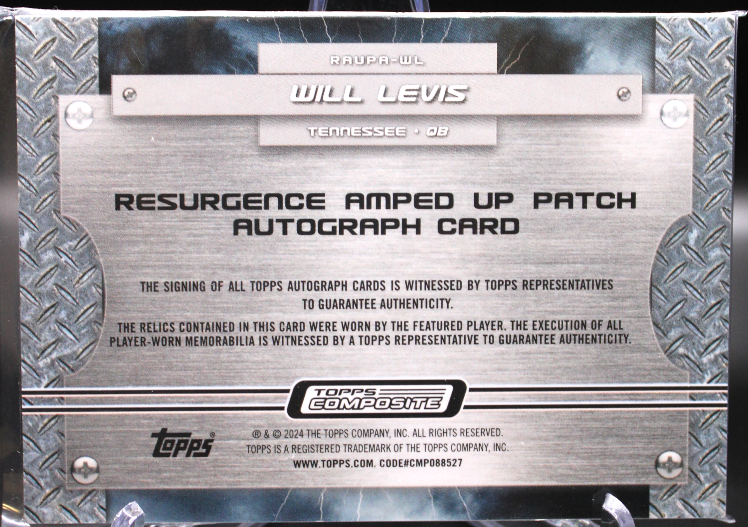 2024 Topps Composite Football - Will Levis RAUPA-WL - Amped Up RPA /125