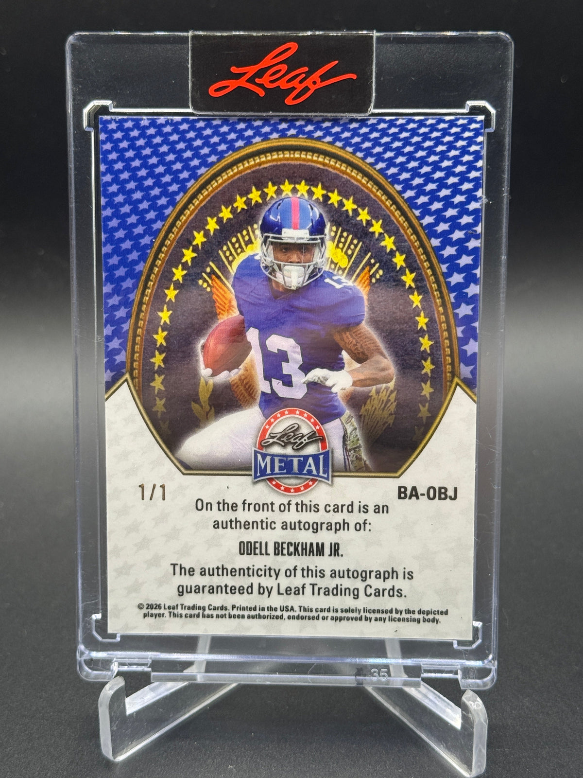 2026 Leaf Metal Presidents Day Odell Beckham Crystal William McKinley Auto 1/1