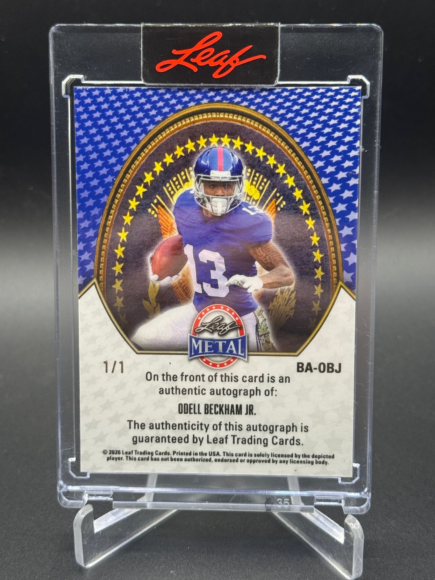 2026 Leaf Metal Presidents Day Odell Beckham Crystal William McKinley Auto 1/1