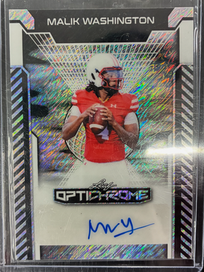 2025 Leaf Optichrome - Malik Washington Silver Shimmer Autograph 6/10