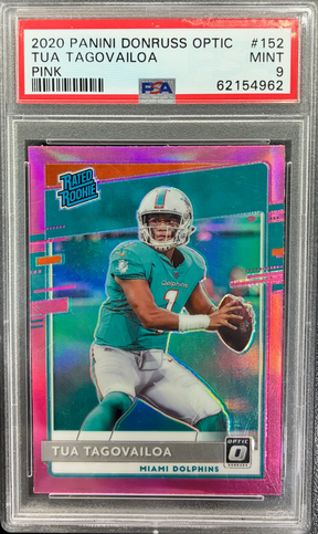 2020 Panini Donruss Optic Football - Tua Tagovailoa #152 - Pink Parallel - PSA 9