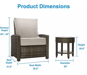 La-Z-Boy Outdoor 3-Piece Recliner Set