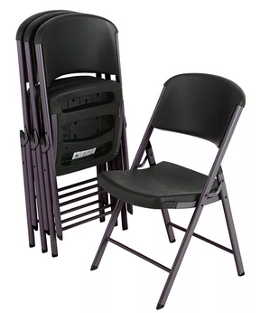 Lifetime Commercial Grade Contoured Folding Chair, Assorted Colors (4 Pack)
