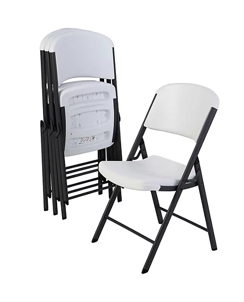 Lifetime Commercial Grade Contoured Folding Chair, Assorted Colors (4 Pack)