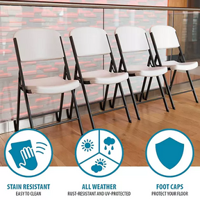 Lifetime Commercial Grade Contoured Folding Chair, Assorted Colors (4 Pack)