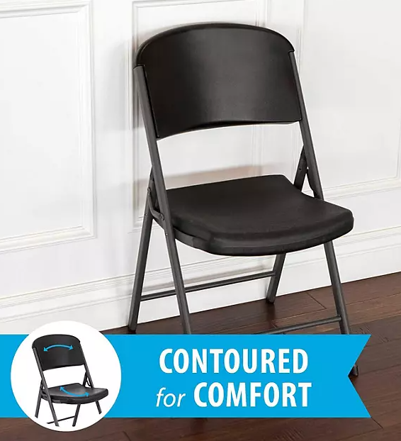 Lifetime Commercial Grade Contoured Folding Chair, Assorted Colors (4 Pack)