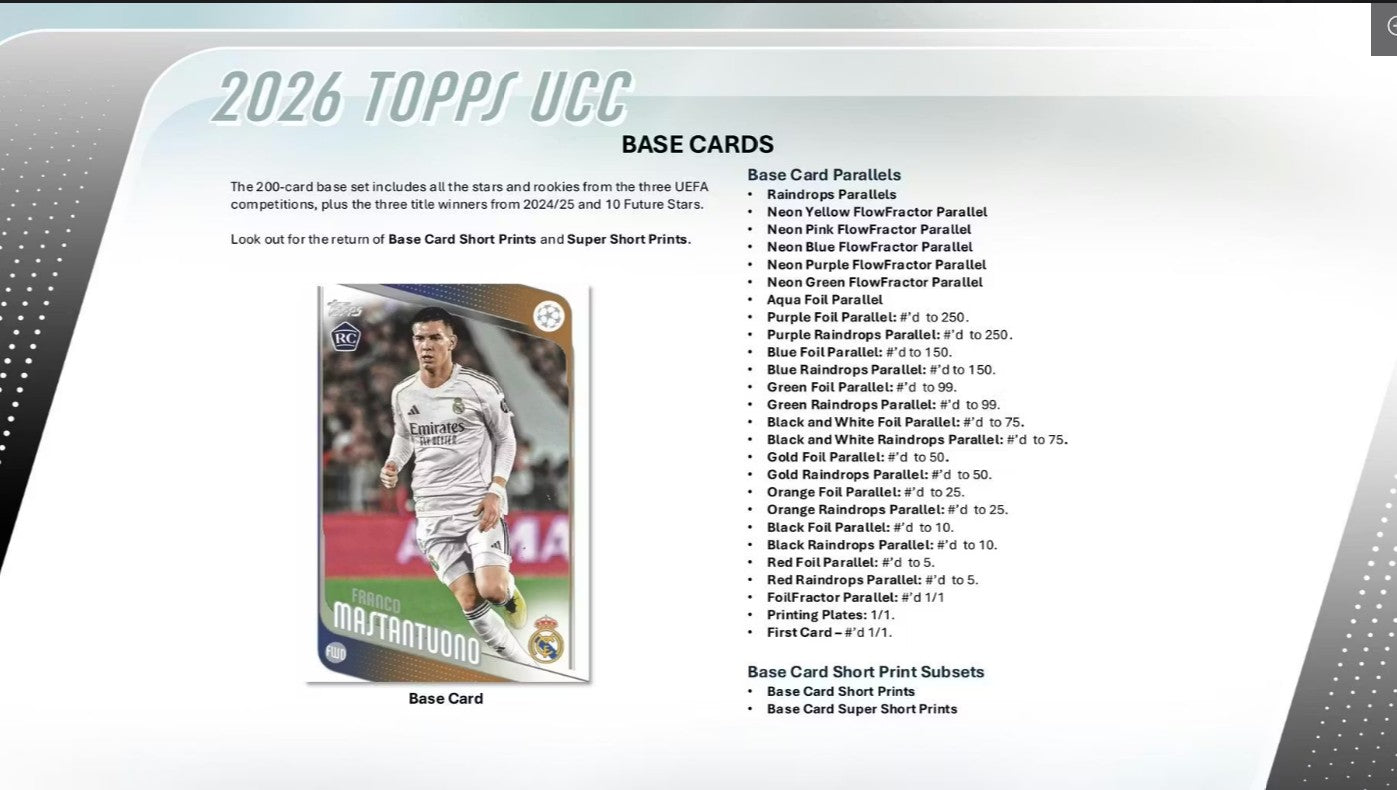 2025/26 Topps UEFA Club Competitions Soccer Hobby Box