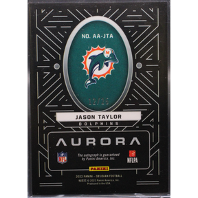 2022 Panini Obsidian - Jason Taylor AA-JTA - Aurora Green Etch Auto /25