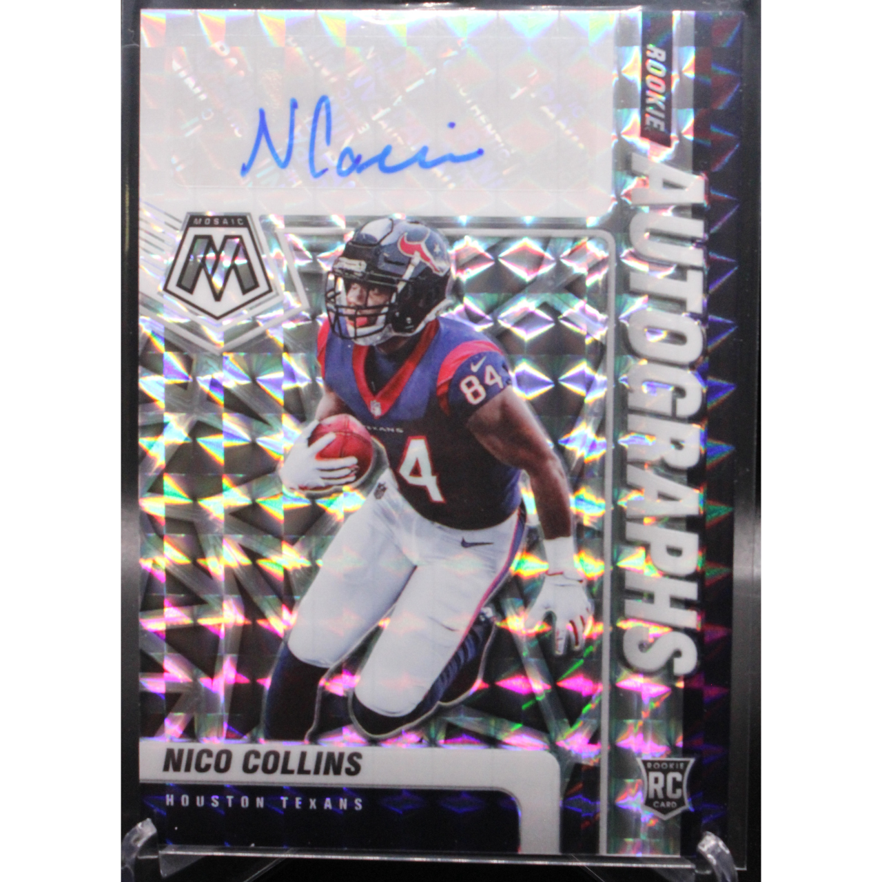 2021 Panini Mosaic Football - Nico Collins RA-30 - Rookie Autographs Mosaic
