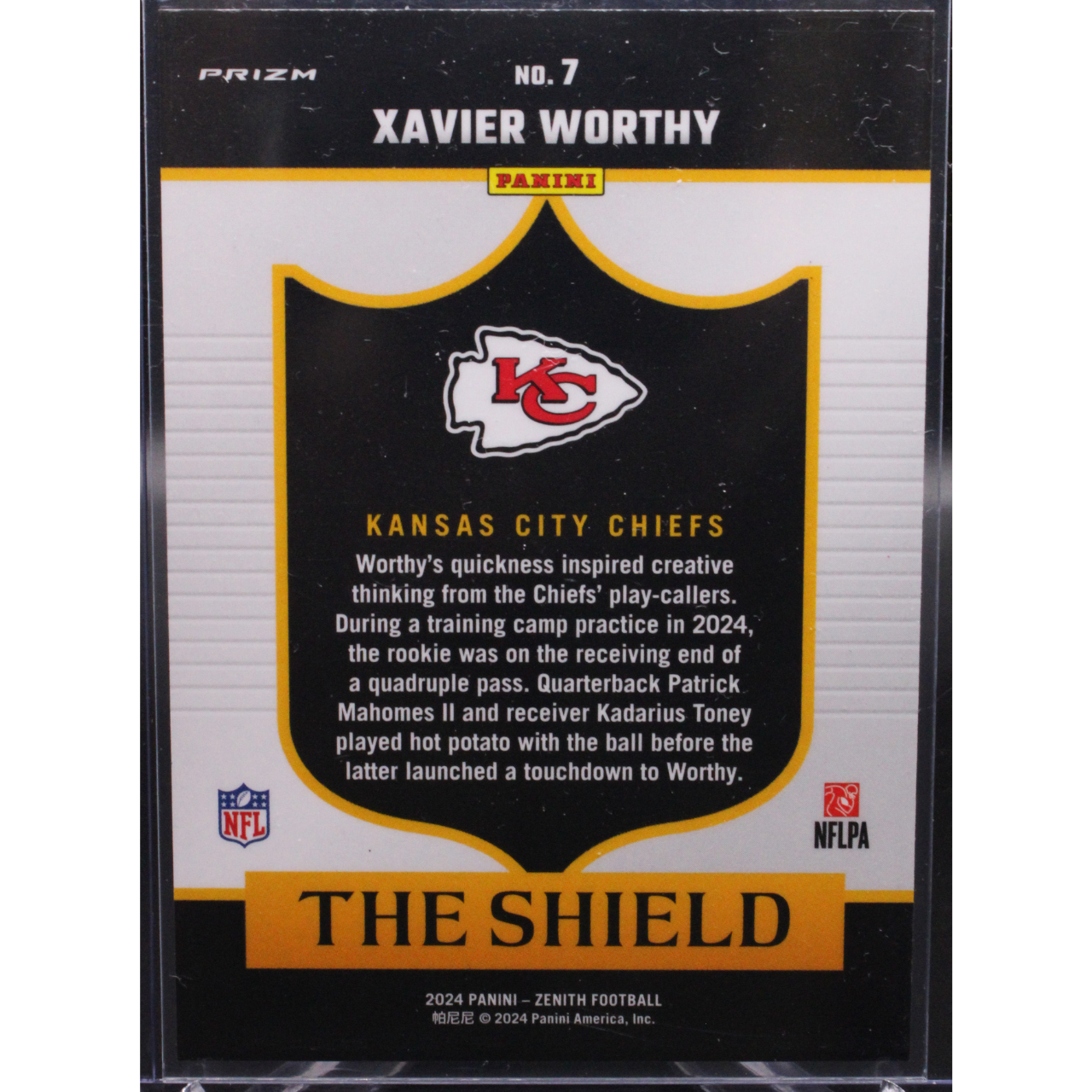 2024 Panini Zenith Football - Xavier Worthy 7 - The Shield