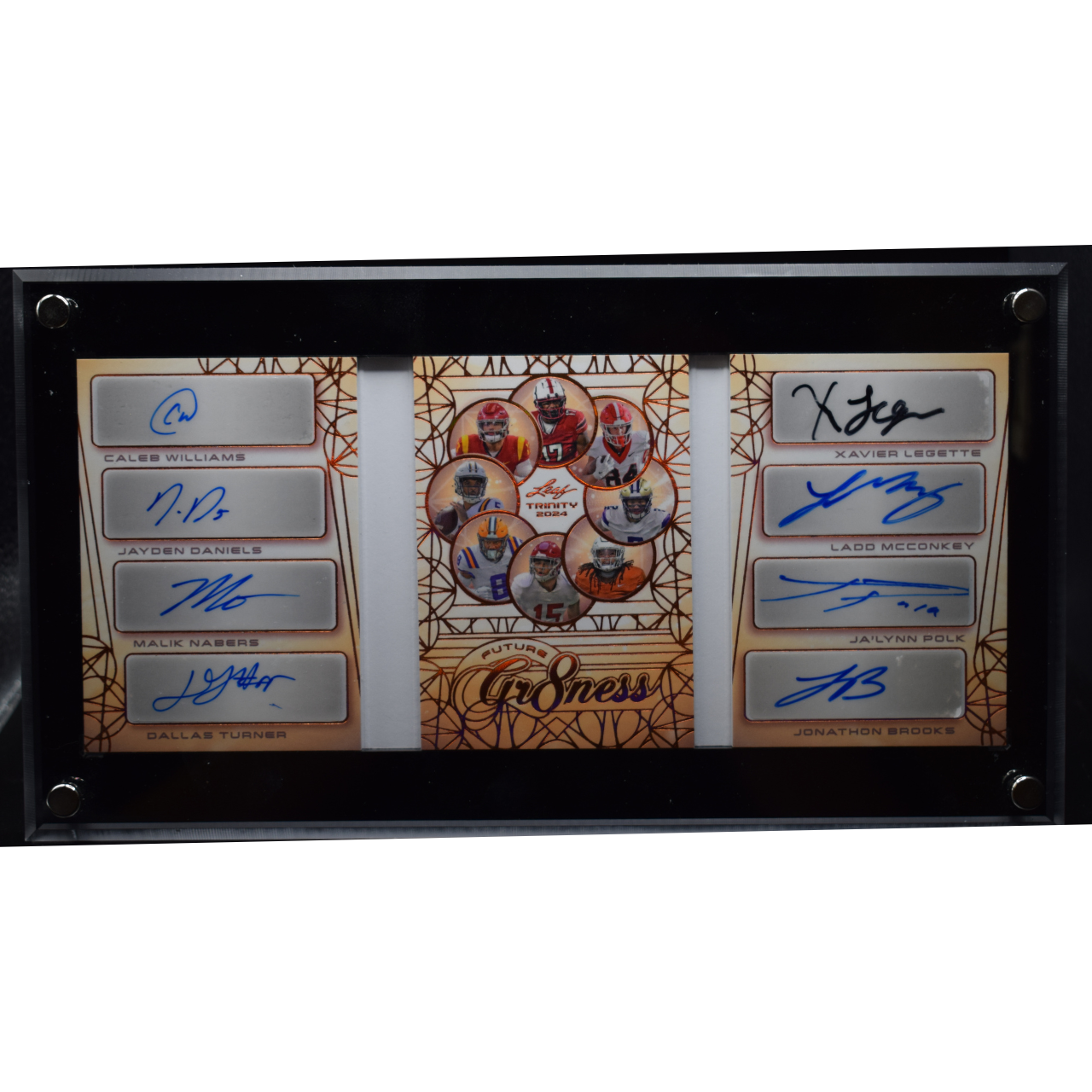 2024 Leaf Trinity Football - Williams , Daniels , Nabers , Turner , Legette , Mcconkey , Polk , Brooks - Future Gr8ness Auto /25