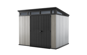 Keter Artisan 9x7 Foot Large Outdoor Shed with Floor with Modern Design for Patio Furniture