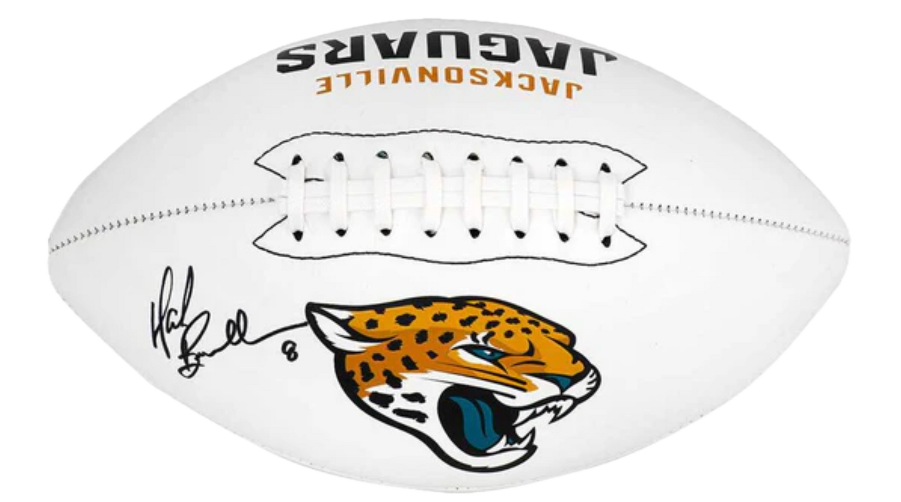Mark Brunell Signed Jacksonville Jaguars Logo Franklin White Football - Schwartz Authenticated