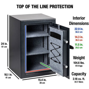 SentrySafe Security Safe Electronic Keypad Lock 2.2 Cubic Feet Carpet Interior