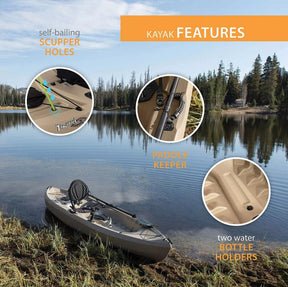 Two 10' Sit On Top Fishing Kayaks Lifetime Tamarack With Paddles