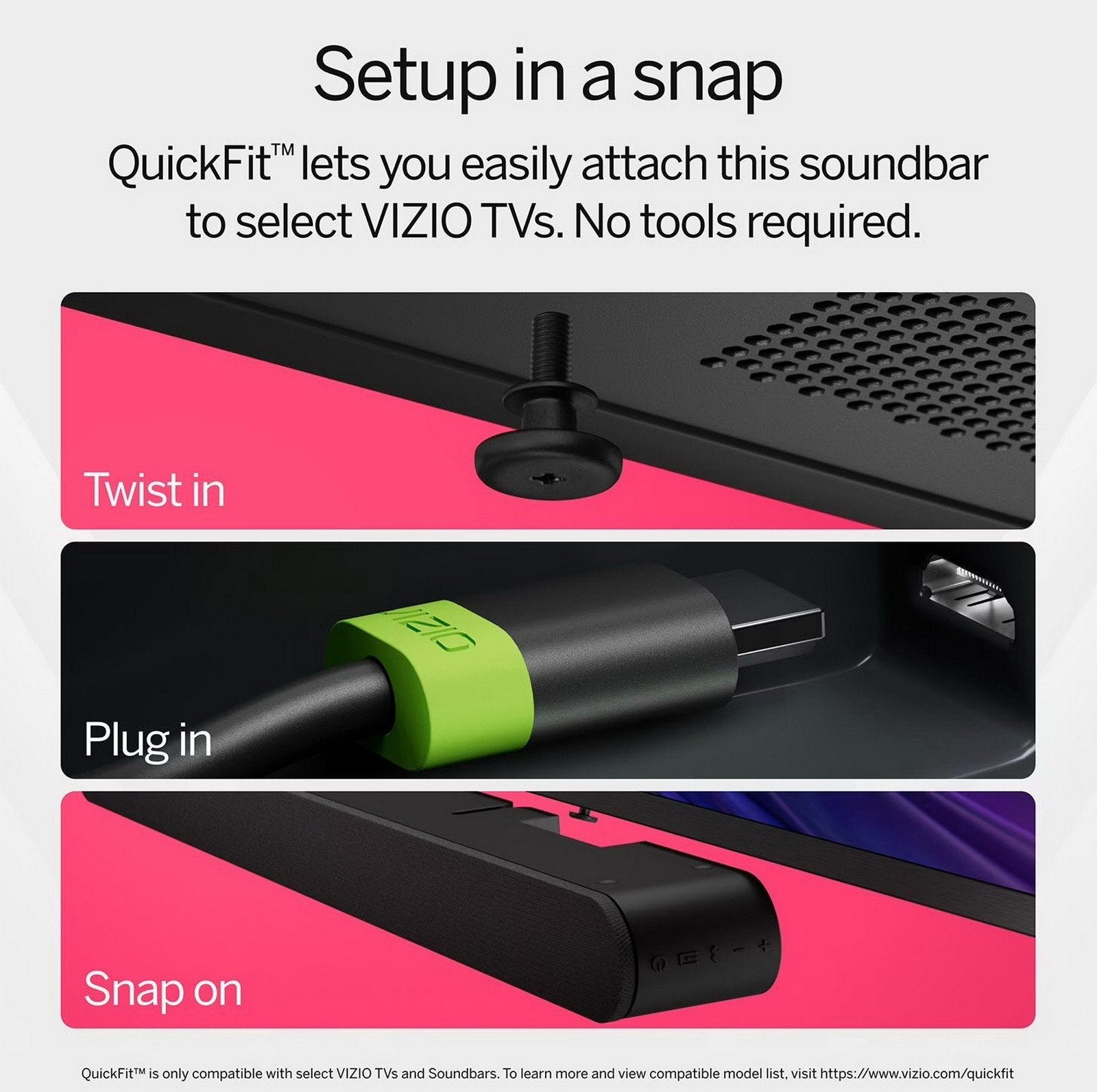 VIZIO 5.1 Sound Bar Dolby Atmos QuickFit Home Theater Wireless Subwoofer