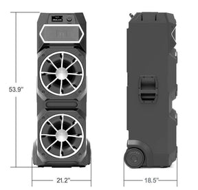 Huge Monster GI30 1800 Watt Party Bluetooth Speaker Dual 15" Subwoofers 54" Tall