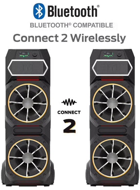 Huge Monster GI30 1800 Watt Party Bluetooth Speaker Dual 15" Subwoofers 54" Tall