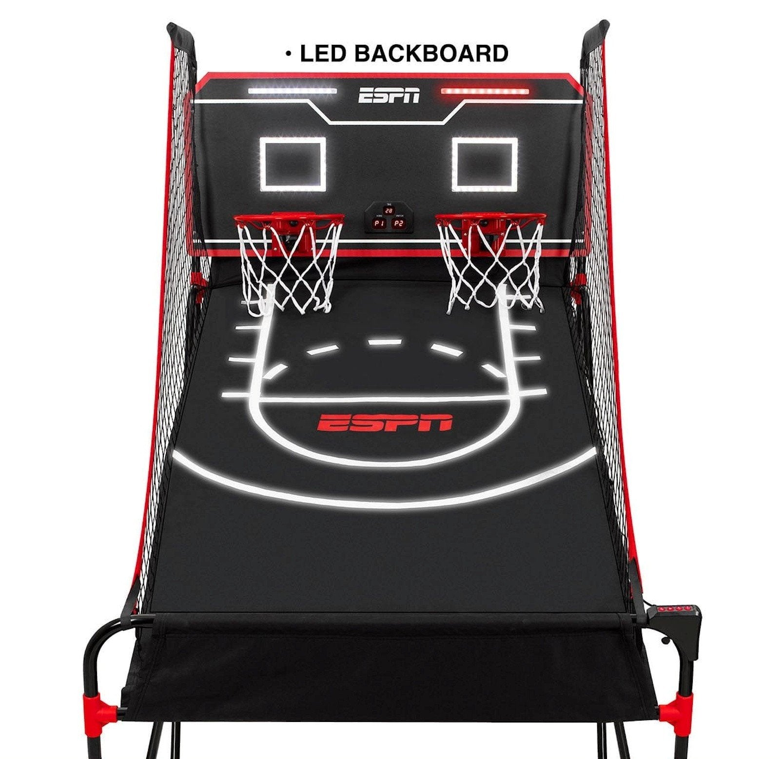 ESPN Indoor Basketball Arcade Game Electronic LED Scoring 2 Player Hoops