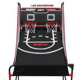 ESPN Indoor Basketball Arcade Game Electronic LED Scoring 2 Player Hoops