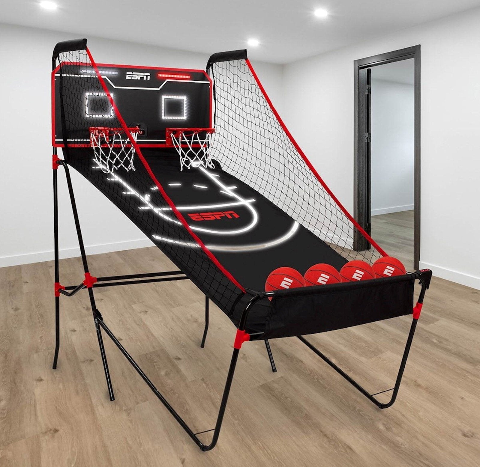 ESPN Indoor Basketball Arcade Game Electronic LED Scoring 2 Player Hoops