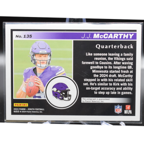 2024 Panini Zenith Football - JJ Mccarthy 135 - Auto /99