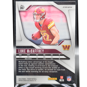 2024 Panini Prizm Football - Luke Mccaffrey 367 - Blue SSP