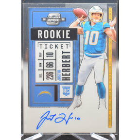 2020 Contenders Optic Football - Justin Herbert 104 - Rookie Ticket Auto