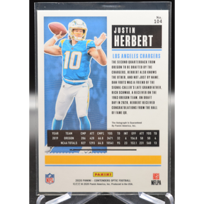 2020 Contenders Optic Football - Justin Herbert 104 - Rookie Ticket Auto